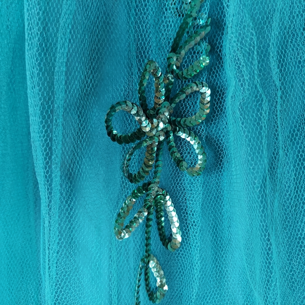 Vintage 50s Strapless Green Tulle Cupcake Dress - Picture 9 of 15